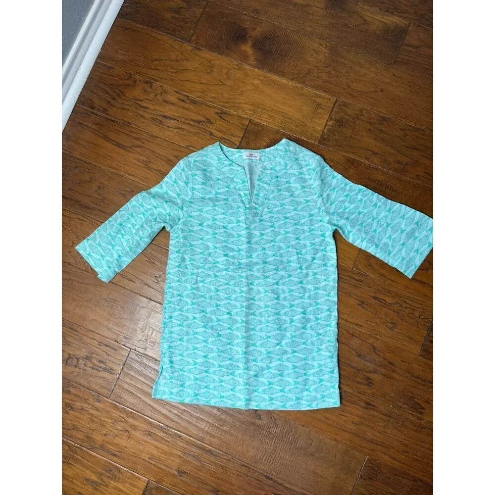 Vineyard Vines 100% Linen Fish Tunic - Girls Size 8